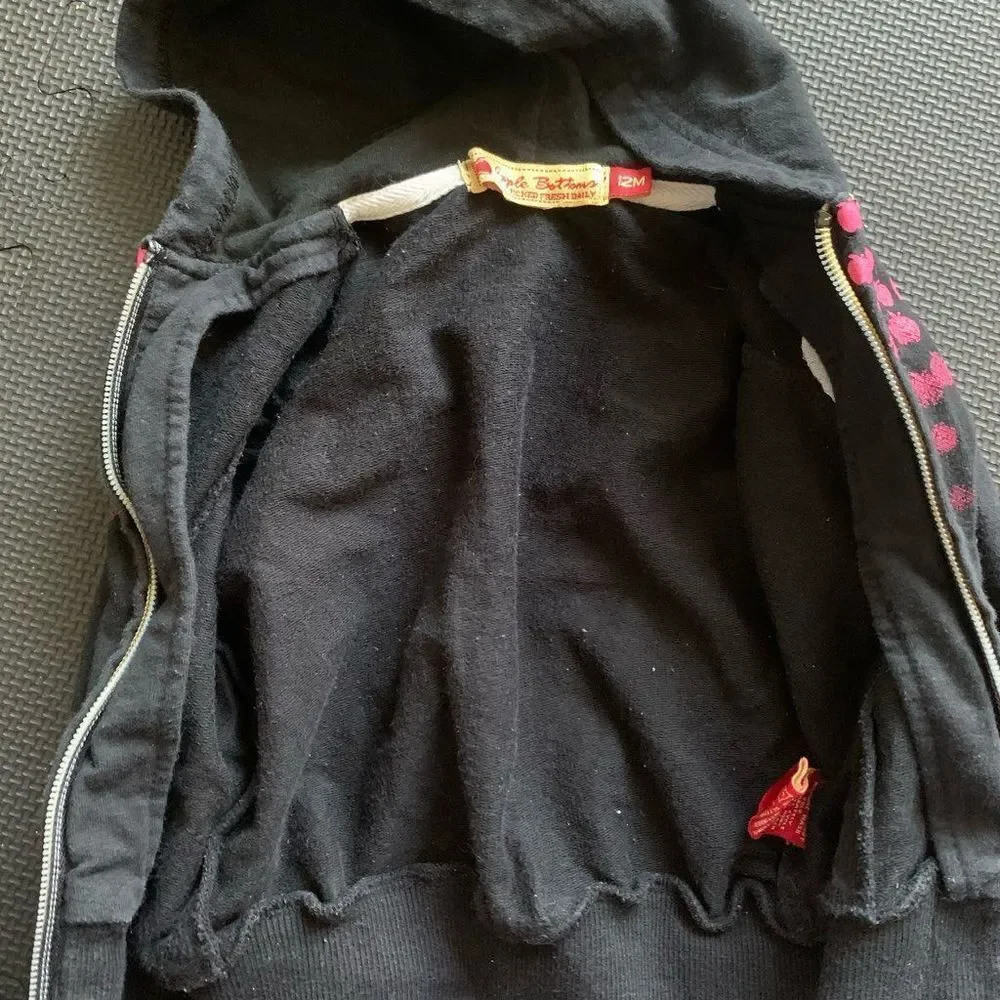 Apple Bottoms Hooded Zip-Up Sweater Jacket 12M Baby Girls